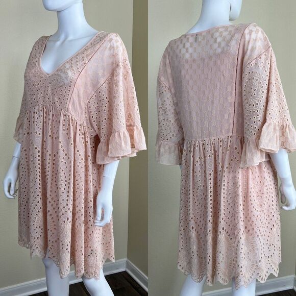 Anthropologie Pink Ruffled Tiered Sundress - Picture 3 of 16